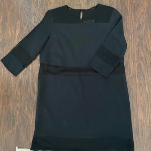 Elizabeth and James sheer panel shift dress